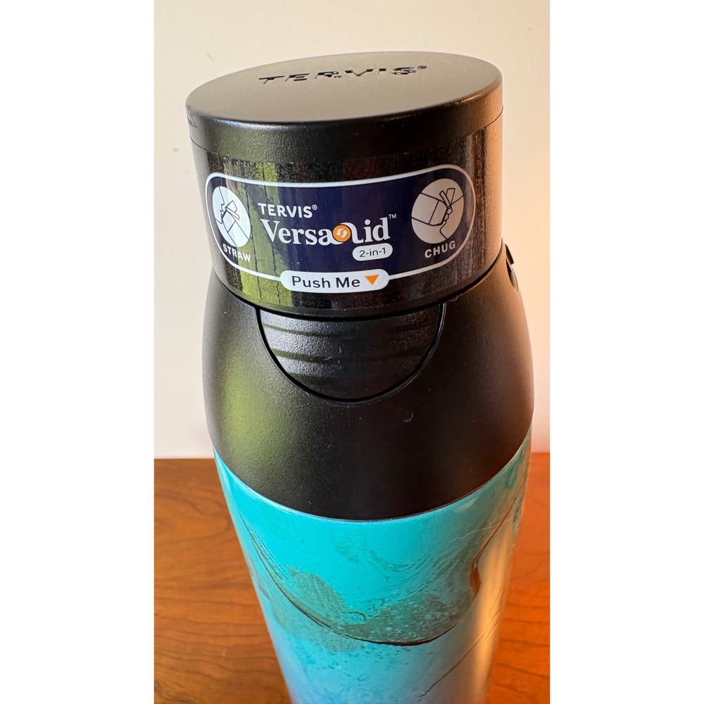 Tervis Stainless Steel Water Bottle Teal Purple Marble VersaLid 2-in-1 24oz - Picture 2 of 11